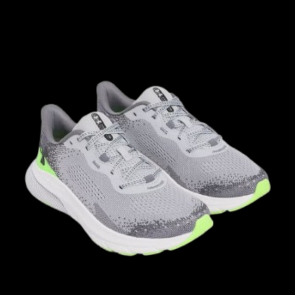 Under Armour HOVR Turbulence 2 Mens Size 8 Grey Hyper Green Black White